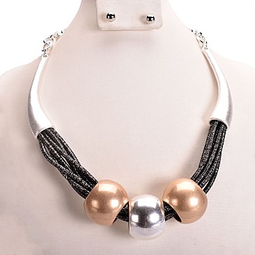 MIXED METAL NECKLACE SET