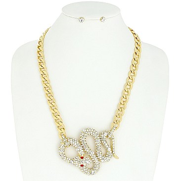 Stylish Cobra Snake Pendant Chain Necklace