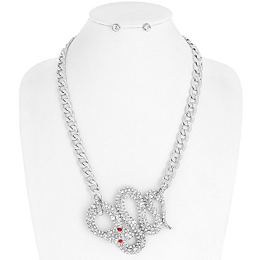 Stylish Cobra Snake Pendant Chain Necklace