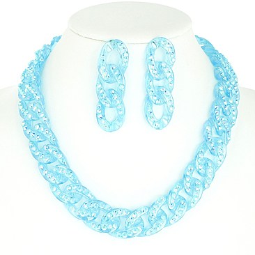 RHINESTONE TRENDY STATEMENT NECKLACE SET