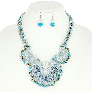 STYLISH BEAD NECKLACE AND EARRINGS SET
