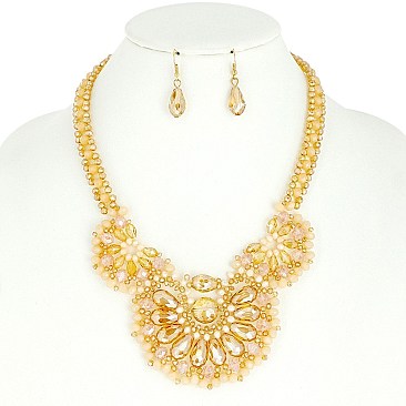 STYLISH BEAD NECKLACE AND EARRINGS SET