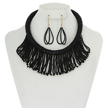 FASHIONABLE DRAPE BEAD NECKLACE SET