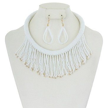 FASHIONABLE DRAPE BEAD NECKLACE SET