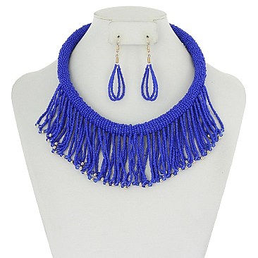 FASHIONABLE DRAPE BEAD NECKLACE SET