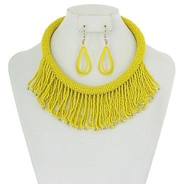 FASHIONABLE DRAPE BEAD NECKLACE SET