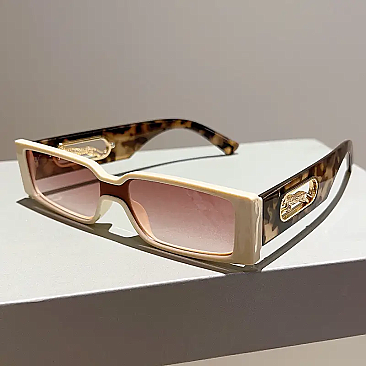 Pack of 12 Rectangle Frame Metal CHEETA Box Sunglasses Set