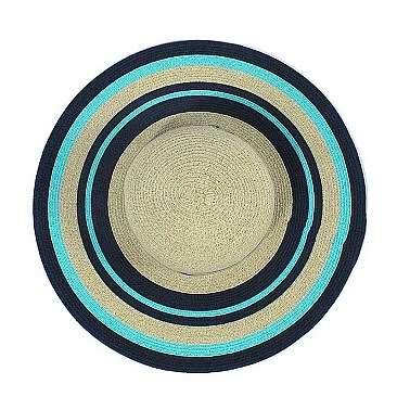 STRIPED WIDE BRIM STRAW HAT