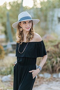 STYLISH CHIC PANAMA FEDORA HAT