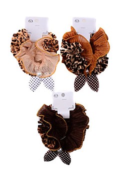 Pack of 12 (pieces) Assorted Leopard Scrunchie