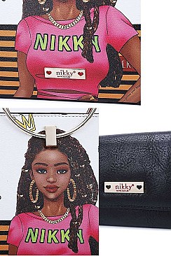 3 IN 1 Nikky by Nicole Lee TAKE ME OUT PRINT TOTE AND WALLET SET
