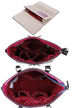 3 IN 1 Nikky by Nicole Lee TAKE ME OUT PRINT TOTE AND WALLET SET