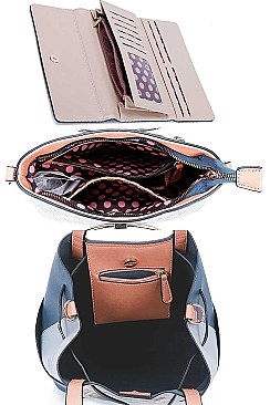 3 IN 1 Nikky by Nicole Lee DOUBLE THE FUN PRINT SATCHEL TOTE AND WALLET