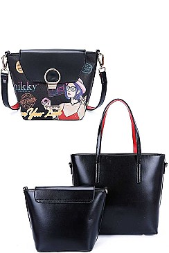 Nikky 3 IN 1 TOTE CROSSBODY AND WALLET SET by Nicole Lee