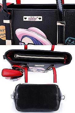 Nikky 3 IN 1 TOTE CROSSBODY AND WALLET SET by Nicole Lee