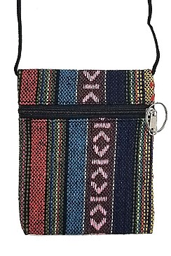 PACK OF (12 PCS) ASSORTED COLOR TRIBAL MINI MESSENGER BAG FM-NKC2147