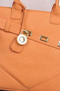 Padlock Accented High Quality Tote