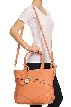 Padlock Accented High Quality Tote