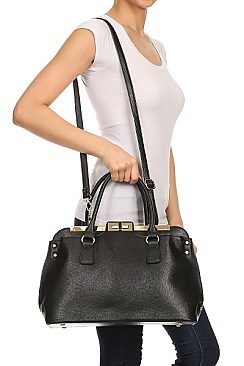 Double Compartment 2 Side Twist Lock Boutique Satchel