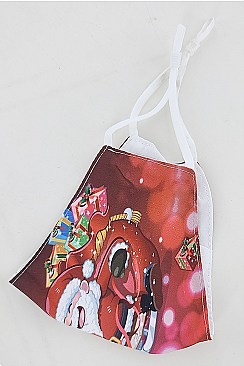 PACK OF 12 TRENDY ASSORTED COLOR DUST PROOF CHRISTMAS THEME MASK