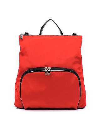 Nylon Convertible Backpack Satchel