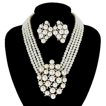 LUSH PEARLS FASHION NECKLACE SET