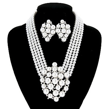 LUSH PEARLS FASHION NECKLACE SET