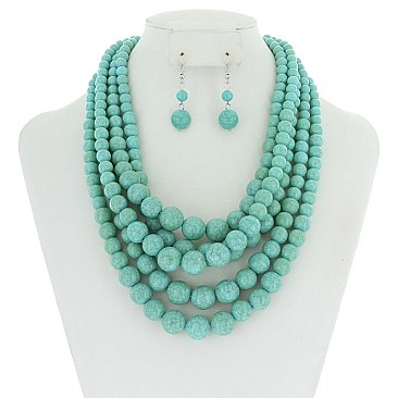 5-LAYER LUSH SOLIDARITY PEARLS NECKLACE SET