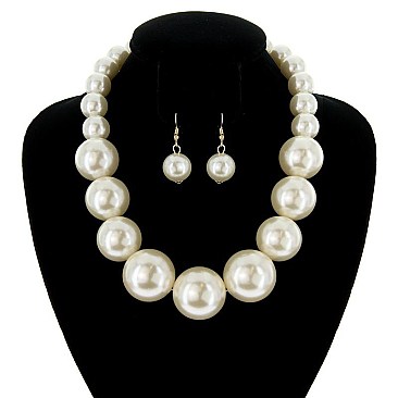 CHUNKY PEARLS NECKLACE SET