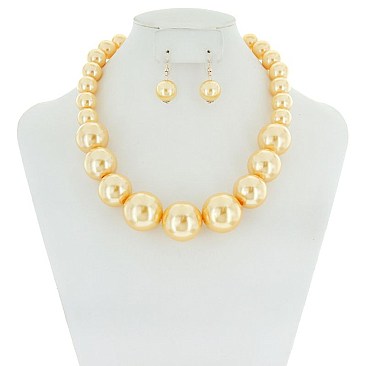 CHUNKY PEARLS NECKLACE SET