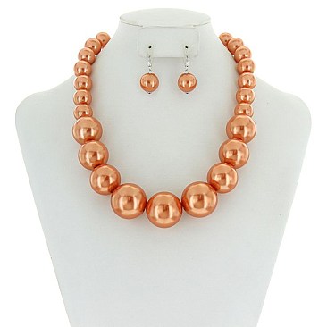 CHUNKY PEARLS NECKLACE SET