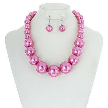 CHUNKY PEARLS NECKLACE SET