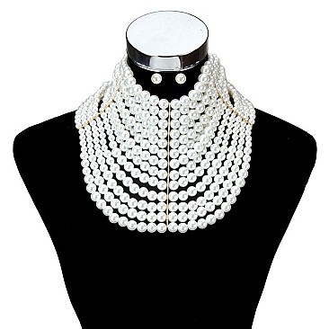 13-LINE LUX PEARLS CHOKER SET