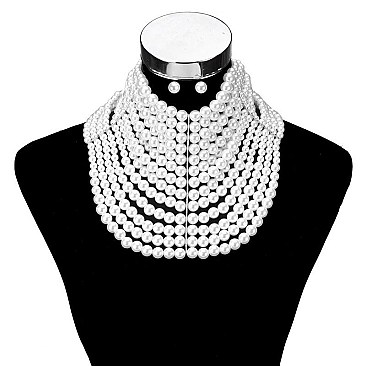 13-LINE LUX PEARLS CHOKER SET