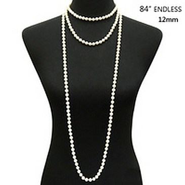 84" ENDLESS 12MM PEARL NECKLACE