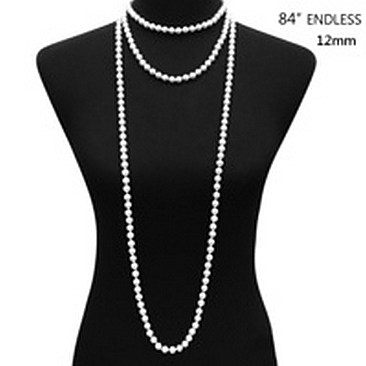 84" ENDLESS 12MM PEARL NECKLACE