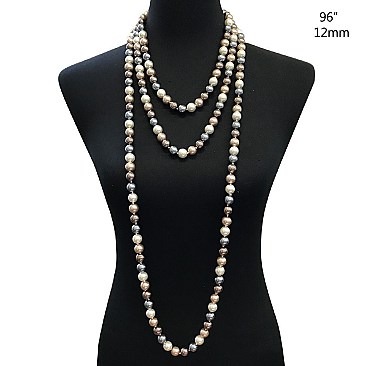 FASHION 96" ENDLESSS 12MM PEARL NECKLACE