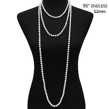 FASHION 96" ENDLESSS 12MM PEARL NECKLACE