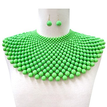 LOVELY PEARL BIB NECKLACE SET