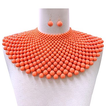 LOVELY PEARL BIB NECKLACE SET