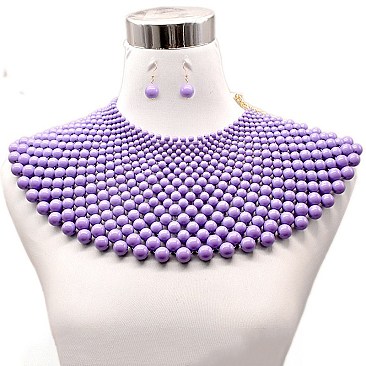 LOVELY PEARL BIB NECKLACE SET