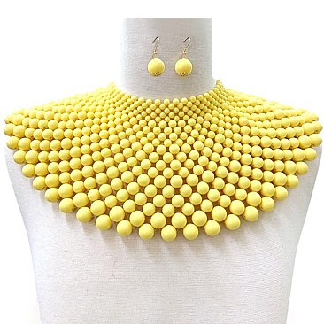 LOVELY PEARL BIB NECKLACE SET