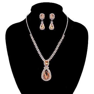 SPARKLY BRIDAL NECKLACE SET MEZNRW211