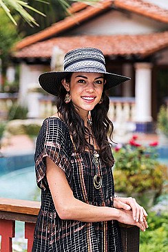NATURAL WOVEN BOATER HAT