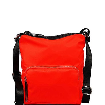 SMOOTH FABRIC DESIGNER TRENDY CANVAS CONVERTIBLE BACKPACK OR CROSSBODY BAG  JYNY-1718