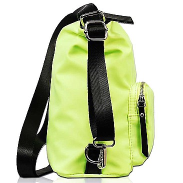 SMOOTH FABRIC DESIGNER TRENDY CANVAS CONVERTIBLE BACKPACK OR CROSSBODY BAG  JYNY-1718