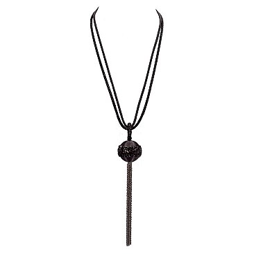2 LINE NK W/ BALL PENDANT AND TASSELS