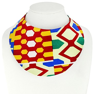 AFRICAN PRINT FABRIC BIB NECKLACE