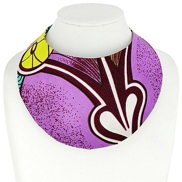 AFRICAN PRINT FABRIC BIB NECKLACE