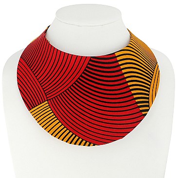 AFRICAN PRINT FABRIC BIB NECKLACE